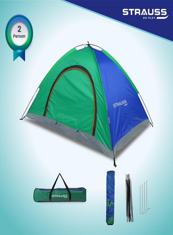 STRAUSS Portable Tent for Camping | Ideal for 2 Persons | Easy Setup for Picnic, Travel, Hiking, Trekking, Outdoor Camping | Waterproof and Windproof Tent | Superior Air Ventilation, Multicolor - Image 2
