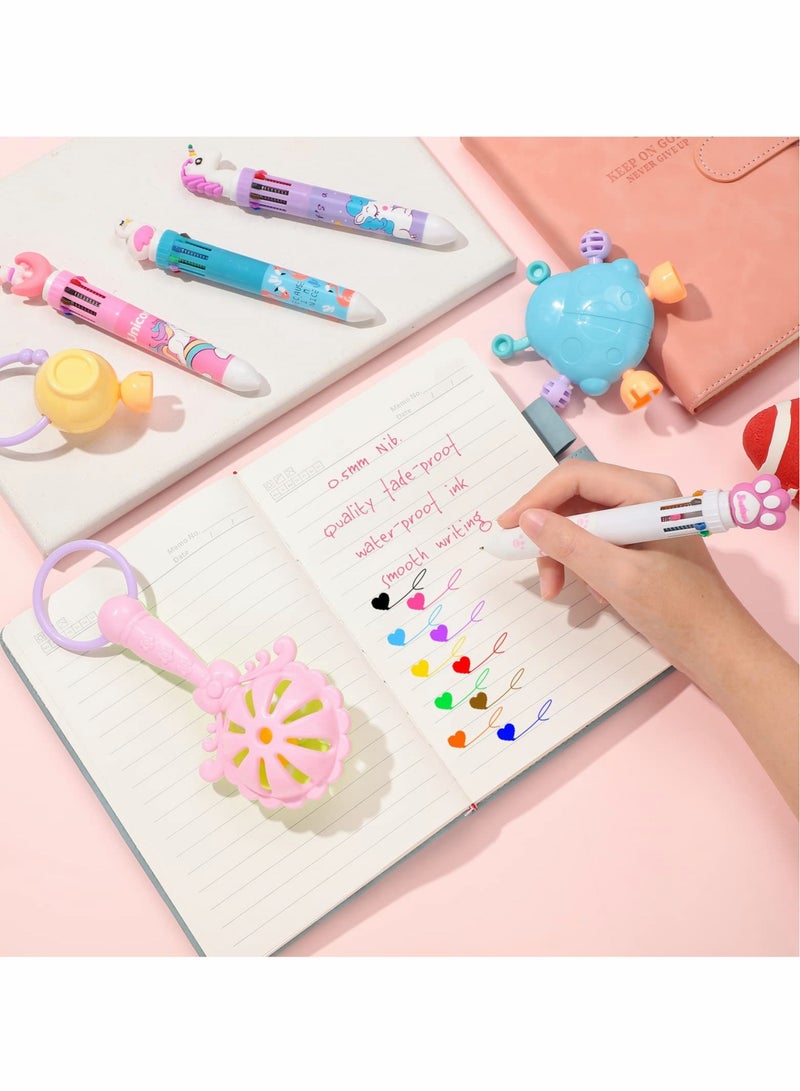 Excefore Ballpoint Pen 24 Pack 0.5mm 10-in-1 Multicolor Ballpoint Pen 10 Colors Retractable Ballpoint Pens - Image 3