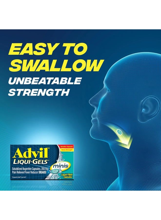 Advil مسكنات آلام ليكوي-جيلز ميني ومخفضة للحمى، دواء آلام للبالغين مع إيبوبروفين 200 ملغ لتخفيف الألم - 80 كبسولة سائلة - Image 4