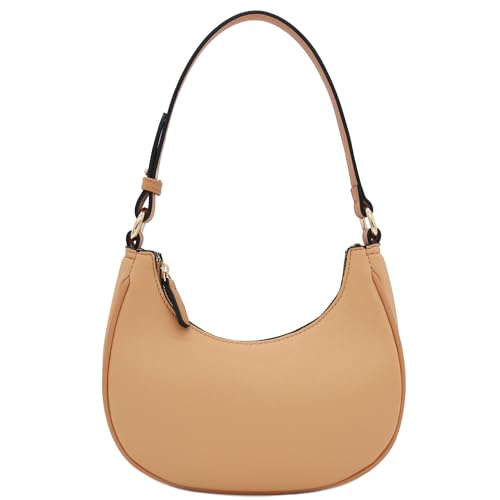 FashionPuzzle Small Crescent Shoulder Bag Underarm Purse (Light Tan) - Image 1