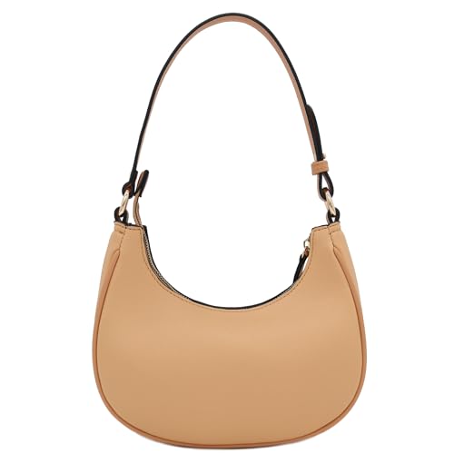 FashionPuzzle Small Crescent Shoulder Bag Underarm Purse (Light Tan) - Image 5
