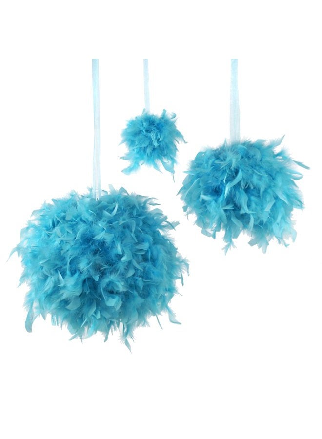 Zucker Feather (TM) - Chandelle Feather Pom Poms - Lt Turquoise - 12" - Image 2
