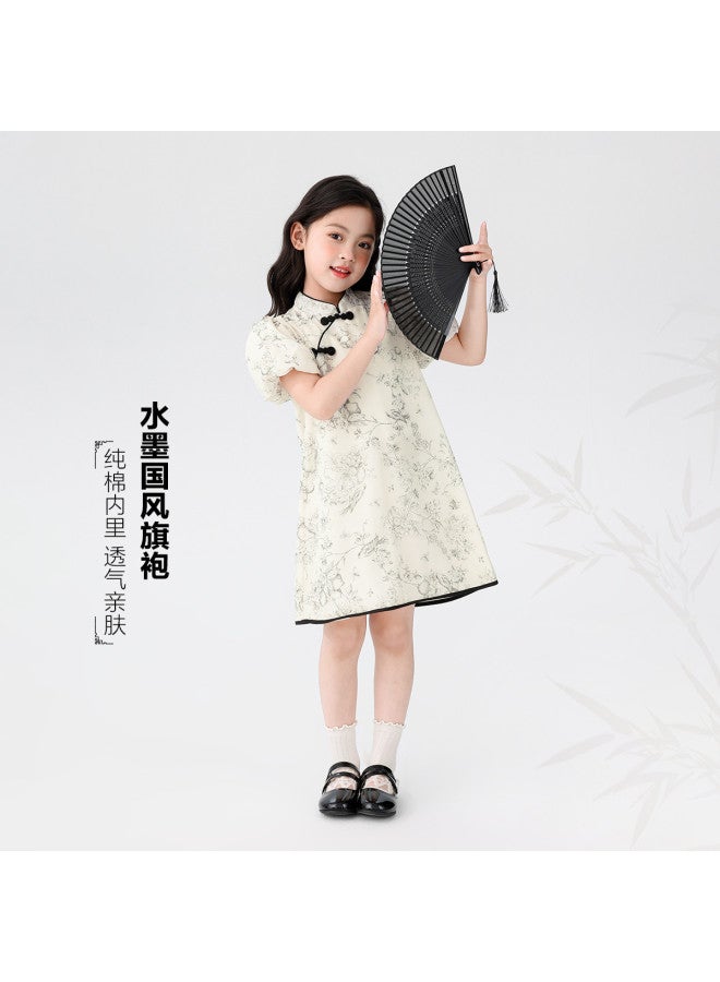 Zuoxi Girl's Dress Summer 2025 New Chinese Style Cheongsam Dress For Kids, Princess Dress For Big Girls, Children's Clothing - Image 2