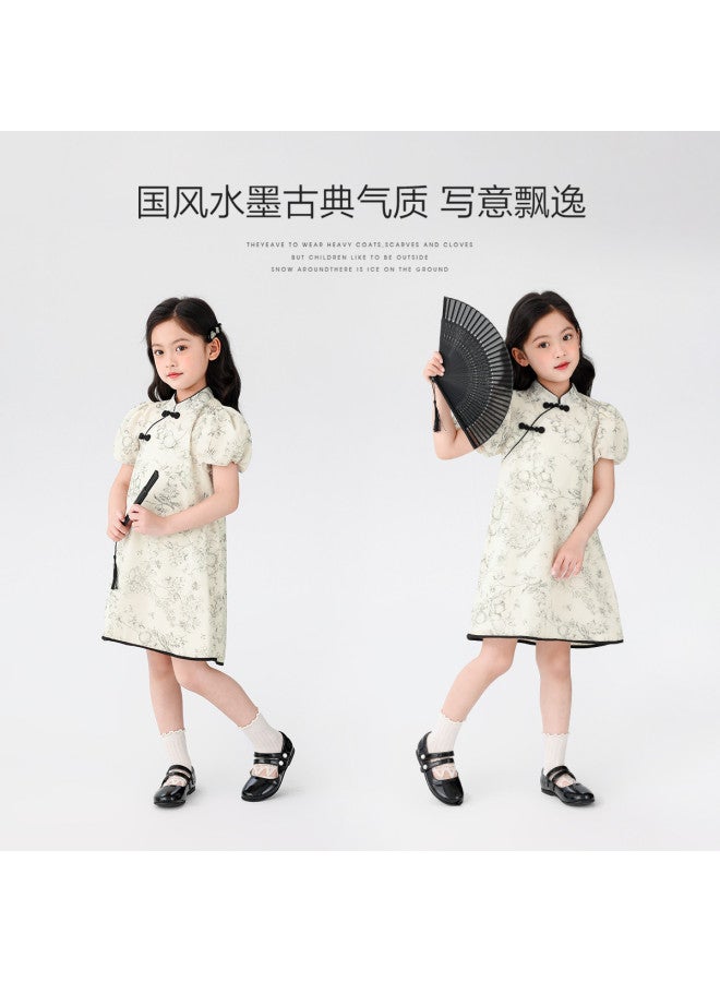 Zuoxi Girl's Dress Summer 2025 New Chinese Style Cheongsam Dress For Kids, Princess Dress For Big Girls, Children's Clothing - Image 4