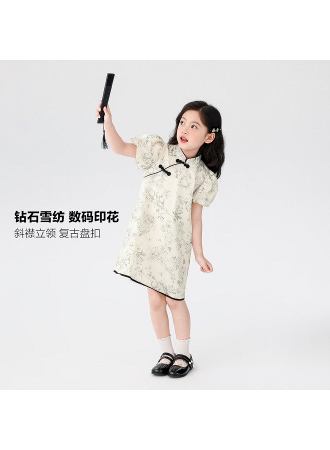 Zuoxi Girl's Dress Summer 2025 New Chinese Style Cheongsam Dress For Kids, Princess Dress For Big Girls, Children's Clothing - Image 5