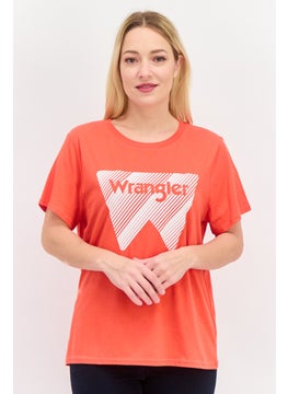 Women Crew Neck Short Sleeve Graphic T Shirt, Red