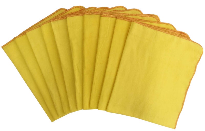 Lushomes Microfiber Washing Cleaning Towel Cloth (Flannel Yelllow Duster - 20 X 26- Pack of 10) - Image 4