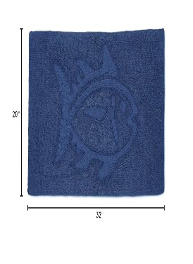 Southern Tide 7133384 Skipjack Cotton Reversible Absorbent 20-inch x 32-inch Bathroom Bath Rug, Dark Blue - Image 2