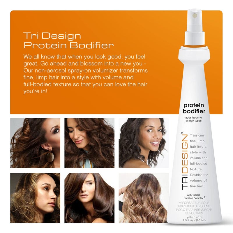 TRIDESIGN TRI Design Protein Bodifier - Volumizing Hairspray for Full-Bodied Texture - Ideal for All Hair Types - Nourishes and Enhances Hair for Lift, and Body to Fine, Thin, or Limp Hair - 9.5 oz - Image 3