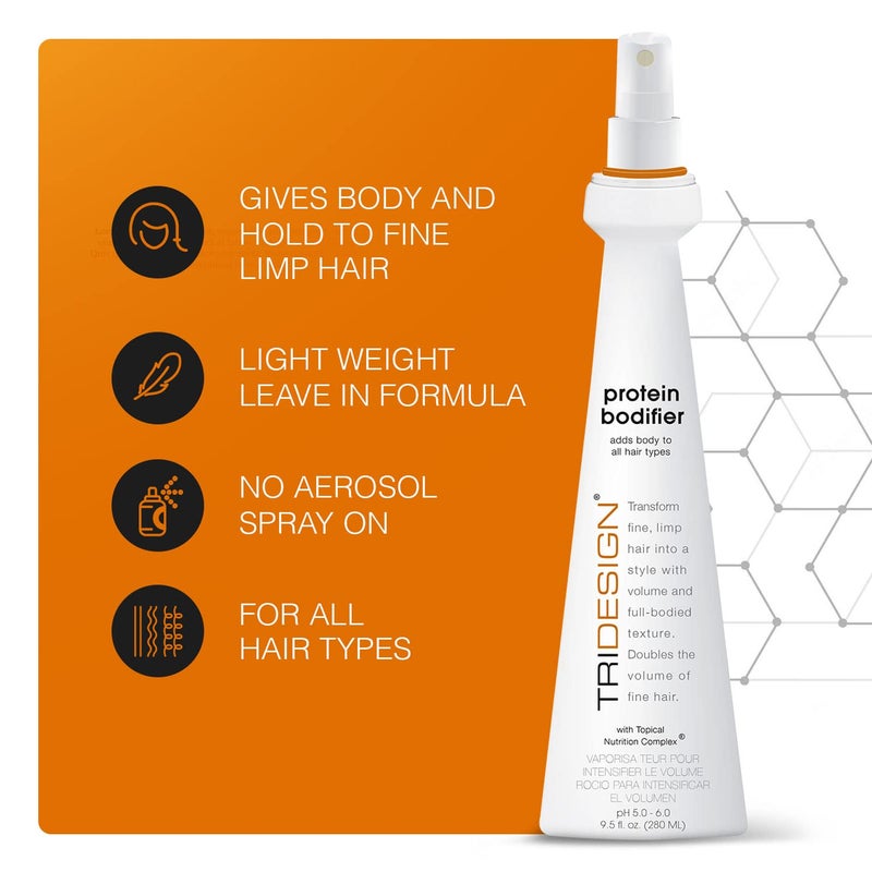 TRIDESIGN TRI Design Protein Bodifier - Volumizing Hairspray for Full-Bodied Texture - Ideal for All Hair Types - Nourishes and Enhances Hair for Lift, and Body to Fine, Thin, or Limp Hair - 9.5 oz - Image 2