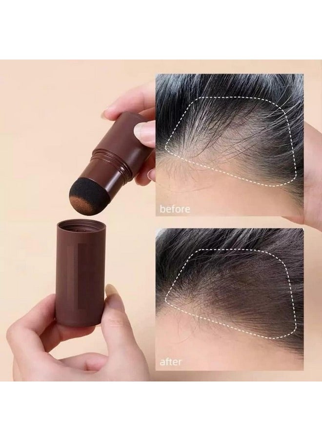 GO WELL - Natural Hairline Powder, Hair Shading Sponge Pen, Hairline Shadow Powder Stick, Quick Hair Root Touch-Up, Paired With 2 Pairs Of Eyebrow Stamp (Black) - Image 1