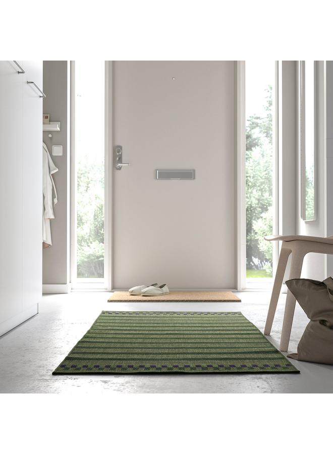 erorex Rug flatwoven, in/outdoor, green purple/striped, 80x150 cm - Image 5
