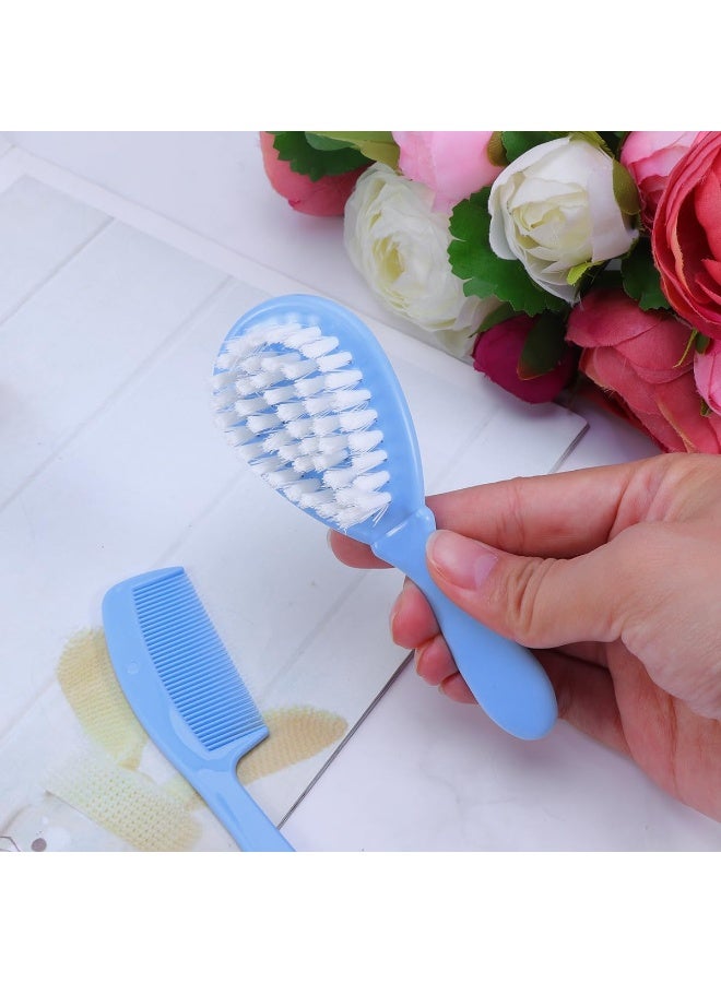 HEALLILY Baby Hair Brush and Comb Set for Newborn Scalp Grooming Product for Infant Toddler Kids (Blue) - Image 3