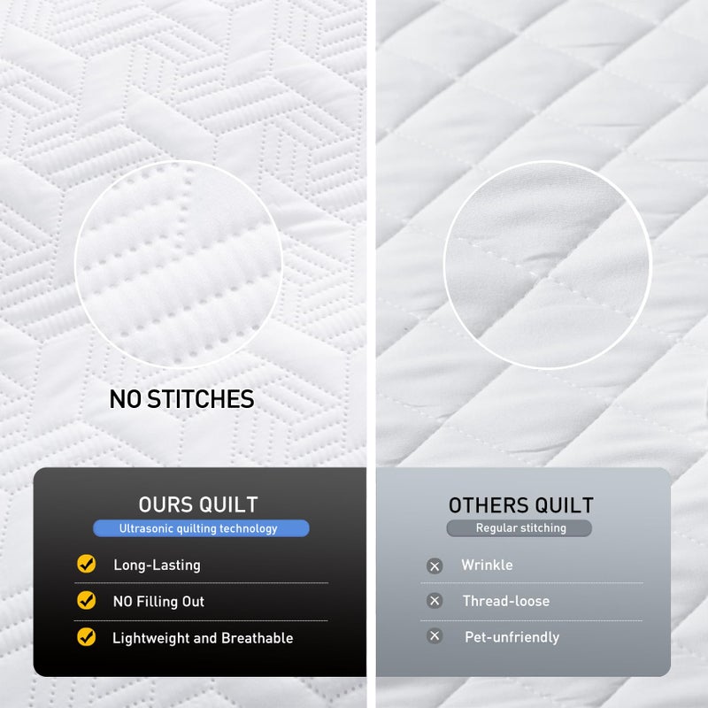 Lavsiry White Queen Size Quilt Bedding Set with Pillow Shams, Summer Lightweight Bedspread Coverlet, Soft Quilted Blanket Thin Comforter for All Seasons - Image 5