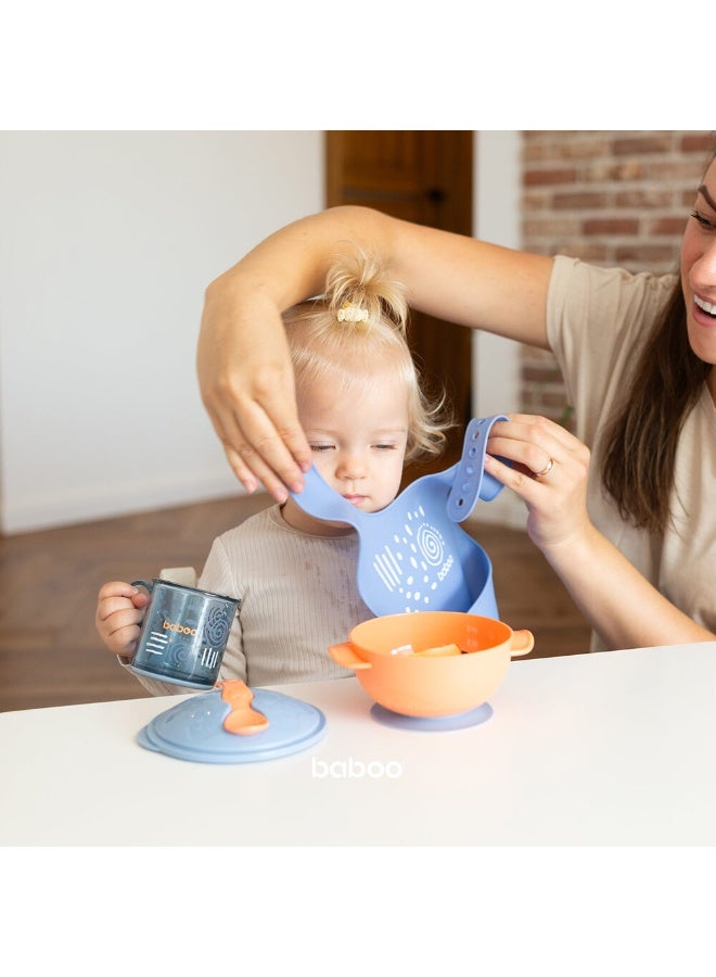 Baboo Baby Silicone Waterproof Bibs for babies and toddler with 6 Adjustable Neckline Buttons | Baby Feeding Bib for infants with Reusable, Easy Cleaning Bibs for Boys and Girls 4 Month Up  (Blue Haze) - Image 5