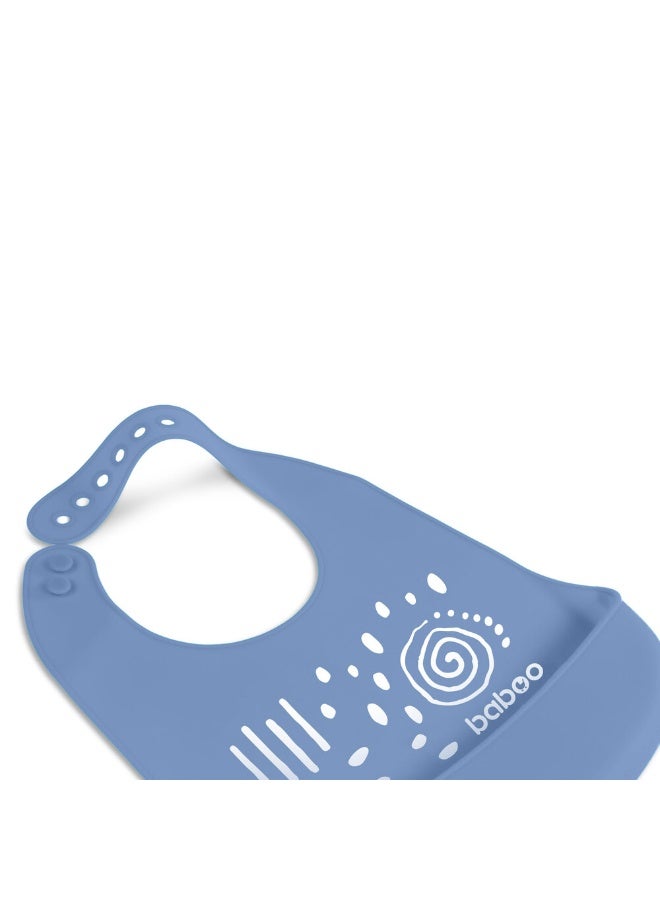 Baboo Baby Silicone Waterproof Bibs for babies and toddler with 6 Adjustable Neckline Buttons | Baby Feeding Bib for infants with Reusable, Easy Cleaning Bibs for Boys and Girls 4 Month Up  (Blue Haze) - Image 3