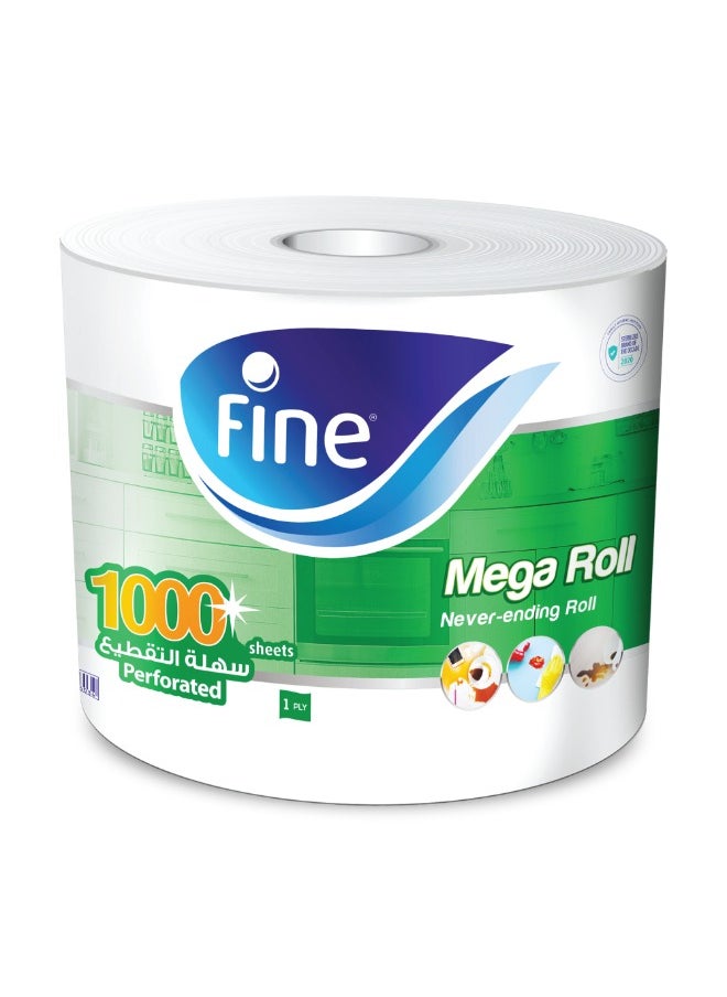 Fine Sterilized Kitchen Towel Mega Roll 1000 Sheets 1 Roll  - Image 1