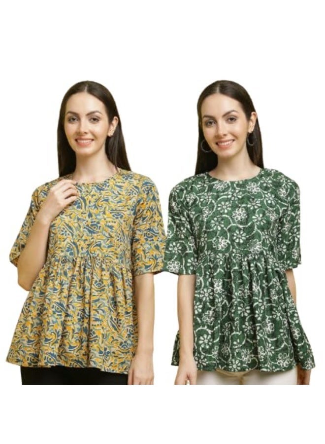 Pinkmint store Tunic Top for Women ll Combo Regular Fit ll Casual Wear (Pack of 2) XL - Image 1