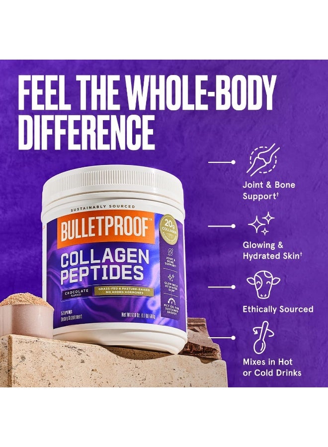 Bulletproof Collagen Peptides Protein Powder - Chocolate Flavored Hydrolyzed, Grass Fed, Pasture Raised, Ketogenic Diet, Amino Acid Building Blocks For High Performance (17.6 Oz) - Image 3