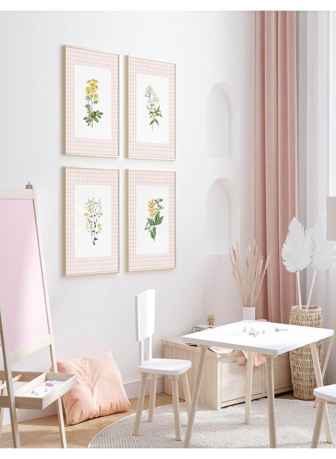 Pennclys Floral Wall Art Decor Nursery Flower Canvas Wall Art Prints Wildflower Nursery Wall Art Decor Girls Floral Poster Pictures Vintage Botanical Prints for Nursery Bedroom 8x10 Inch Unframed Set of 4 - Image 5