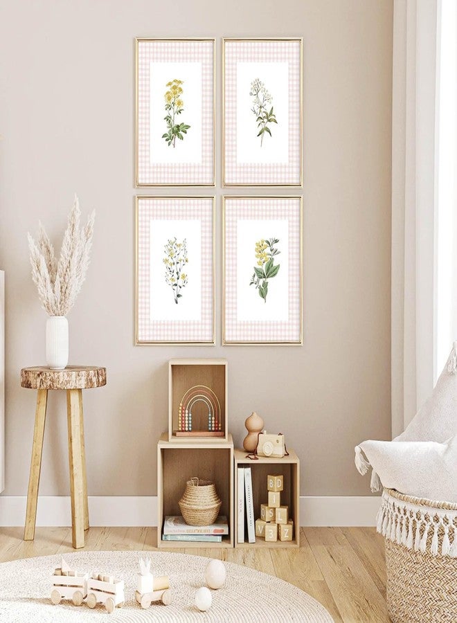 Pennclys Floral Wall Art Decor Nursery Flower Canvas Wall Art Prints Wildflower Nursery Wall Art Decor Girls Floral Poster Pictures Vintage Botanical Prints for Nursery Bedroom 8x10 Inch Unframed Set of 4 - Image 3