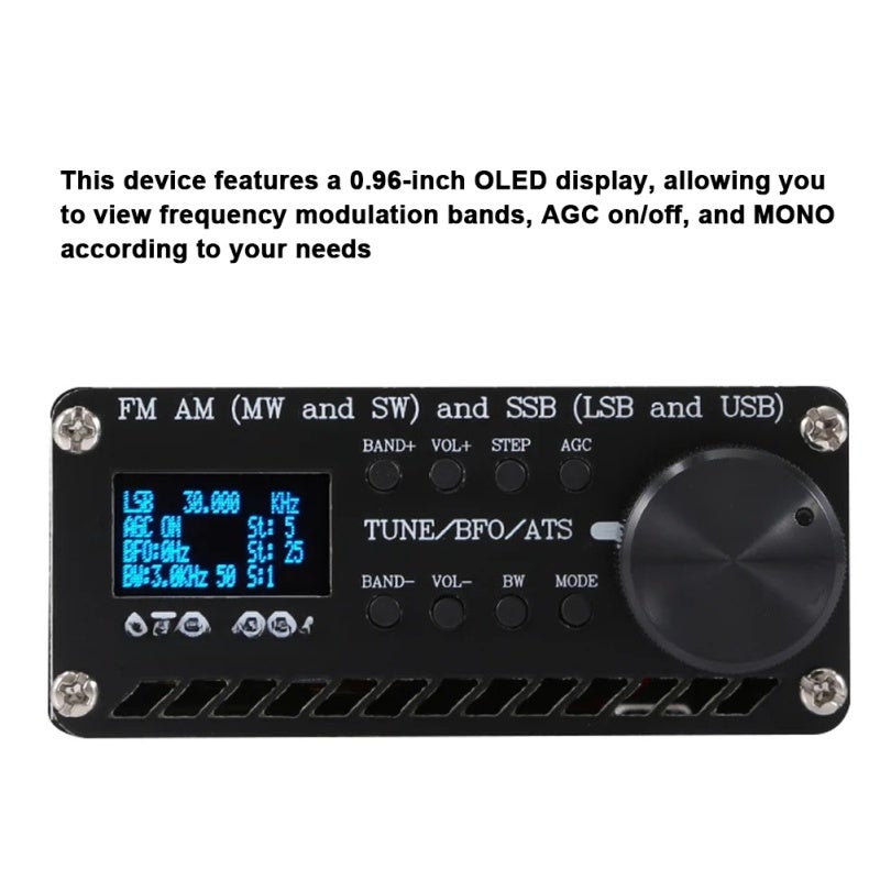 Full-wave Band Radio Receiver - 0.96-Inch Oled Display Built-In 3.6V 800Mah Battery Auto Power Failure Setting Hold For Home Outdoor Use - Image 5