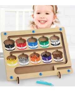 Soofam Magnetic Color and Number Maze for Toddlers, Wooden Magnet Board Puzzles Toddler Activities Counting Matching Games Montessori Fine Motor Skills Toys (Paint Cans)  - Image 1