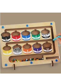 Soofam Magnetic Color and Number Maze for Toddlers, Wooden Magnet Board Puzzles Toddler Activities Counting Matching Games Montessori Fine Motor Skills Toys (Paint Cans)  - Image 2