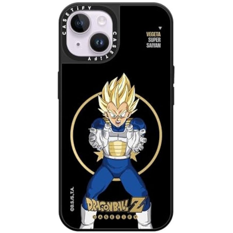 Casetify Mirror iPhone 14 Case 【Dragon Ball Colab/Reflective / 4.9ft Drop Protection/Magsafe】 - Super Saiyan Vegeta - Silver on Black - Image 4