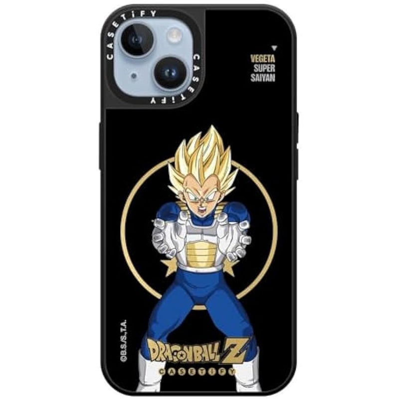 Casetify Mirror iPhone 14 Case 【Dragon Ball Colab/Reflective / 4.9ft Drop Protection/Magsafe】 - Super Saiyan Vegeta - Silver on Black - Image 3