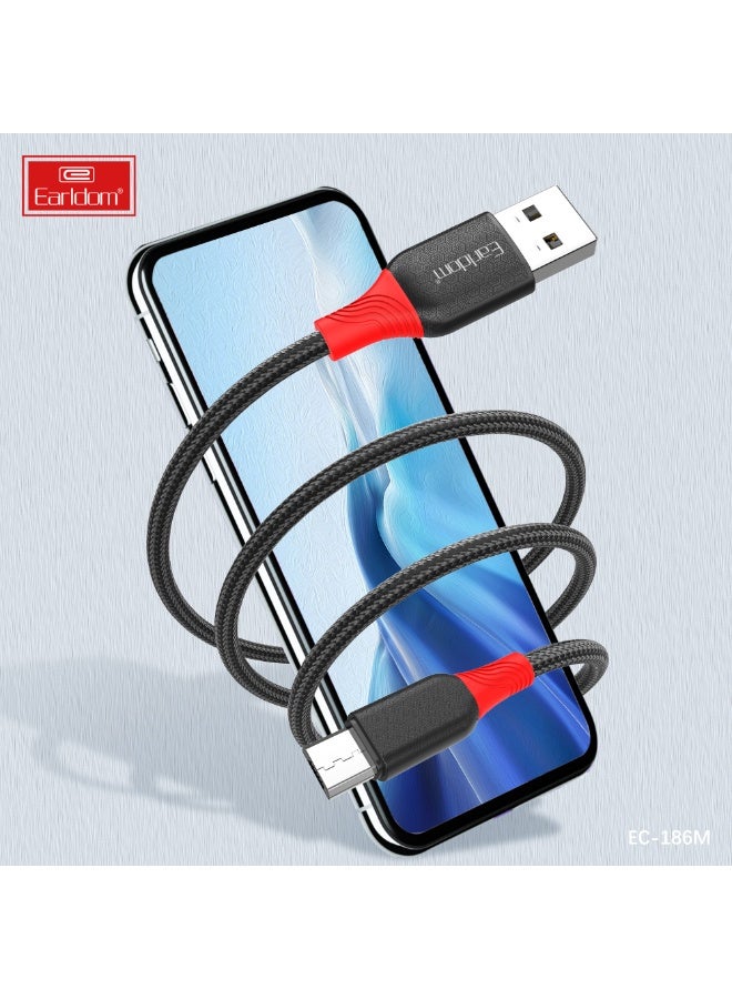 Earldom Charging Cable EC-186M USB-A to Micro USB Fast Charge 5V/2.4A Braided Steel 1M - Image 5