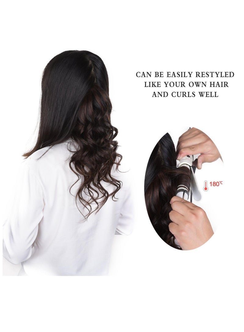 Estelle Human Hair Clip in Extension Black Straight Clip On Remy Hair Extensions Natural Hair Extensions For Woman Lady Girl 7pcs/set - Image 4