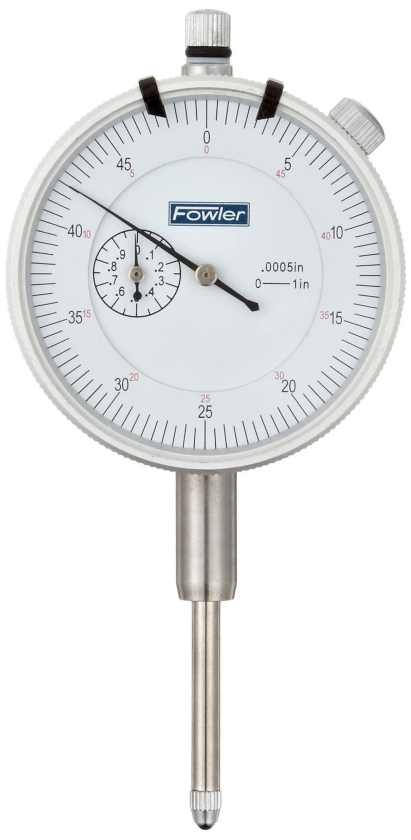 Fowler 52-520-129-0 Premium Dial Indicator with 1" Measuring Range and White Dial - Image 1