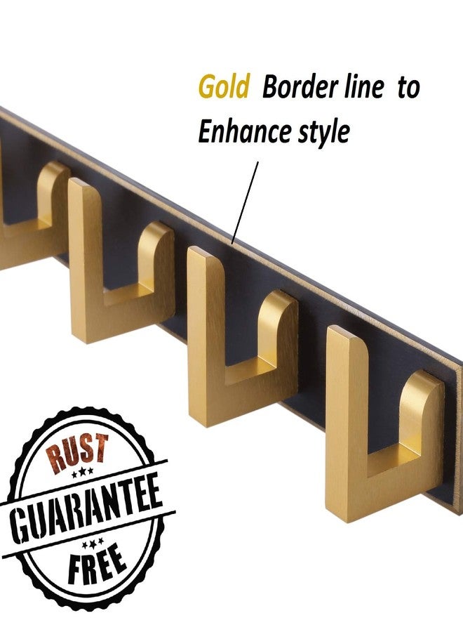 DOCOSS-Pack of 1-Exclusive Extra Long 40 cm Gold Black 6 Pin Metal Cloth Hangers for Wall Door Cloth Hook Bathroom Wall Hooks Rail for Hanging Clothes,Towel Bathroom Accessories - Image 2