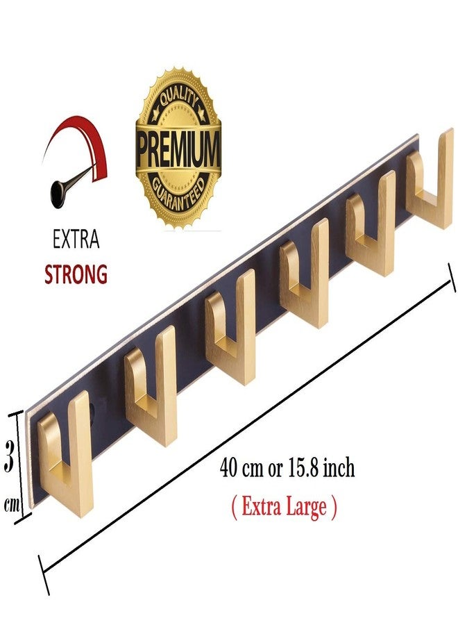 DOCOSS-Pack of 1-Exclusive Extra Long 40 cm Gold Black 6 Pin Metal Cloth Hangers for Wall Door Cloth Hook Bathroom Wall Hooks Rail for Hanging Clothes,Towel Bathroom Accessories - Image 3