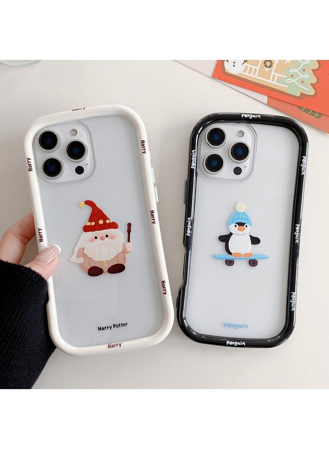 S-TOP Case For iPhone 14 Pro Max Christmas Pattern Colorful PC Frame TPU Clear Phone Case - Image 3