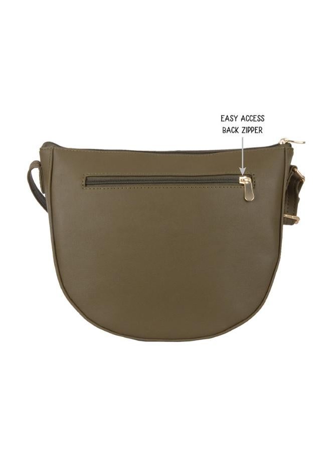 Baggit Women’s Green Sling Bag | Medium Size Stylish Crossbody Purse | Trendy Casual Handbag for Women & Girls | Lightweight Shoulder Bag for Everyday Use - Image 4