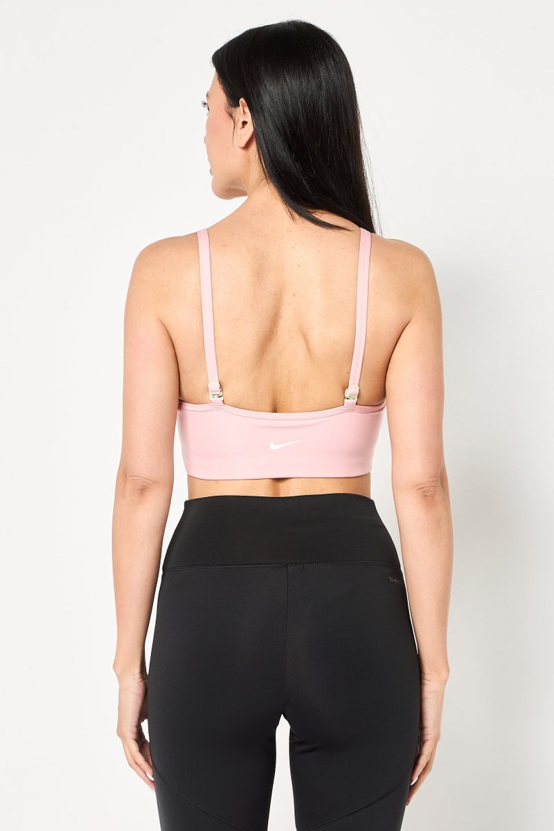 Nike Women Brand Logo Padded Sports Bra, Pink - Image 4