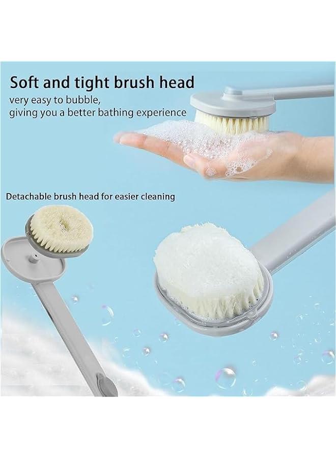 Beauenty Long Handle Detachable Bath Massager Brush, Long Handle Liquid Shower Brush, Detachable Body Back Scrubber Built-in Shower Gel Reservoir, Deep Cleaning Tool for Exfoliating Skinn (Green) - Image 3