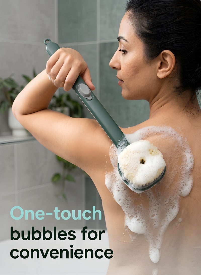 Beauenty Long Handle Detachable Bath Massager Brush, Long Handle Liquid Shower Brush, Detachable Body Back Scrubber Built-in Shower Gel Reservoir, Deep Cleaning Tool for Exfoliating Skinn (Green) - Image 4