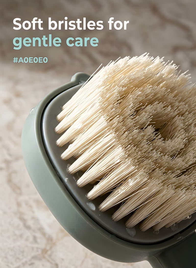 Beauenty Long Handle Detachable Bath Massager Brush, Long Handle Liquid Shower Brush, Detachable Body Back Scrubber Built-in Shower Gel Reservoir, Deep Cleaning Tool for Exfoliating Skinn (Green) - Image 3