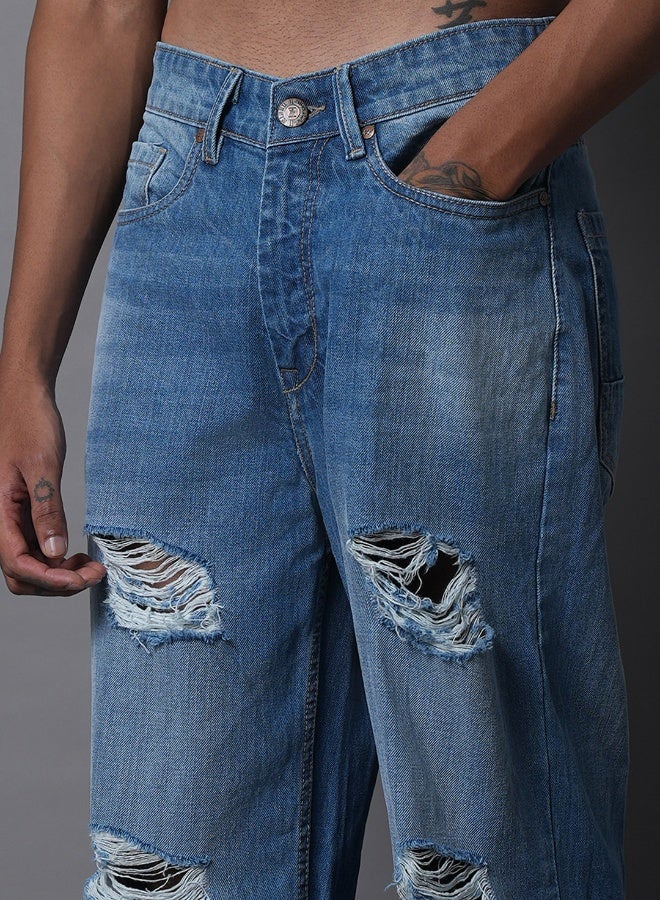 HIGH STAR Mens Blue Jeans - Image 4