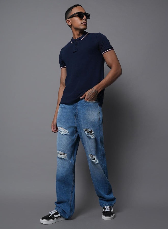 HIGH STAR Mens Blue Jeans - Image 2