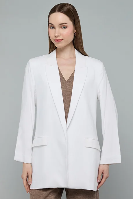 أر أند بي Solid Oversized Single-Breasted Blazer