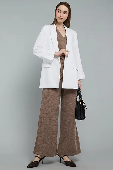 أر أند بي Solid Oversized Single-Breasted Blazer