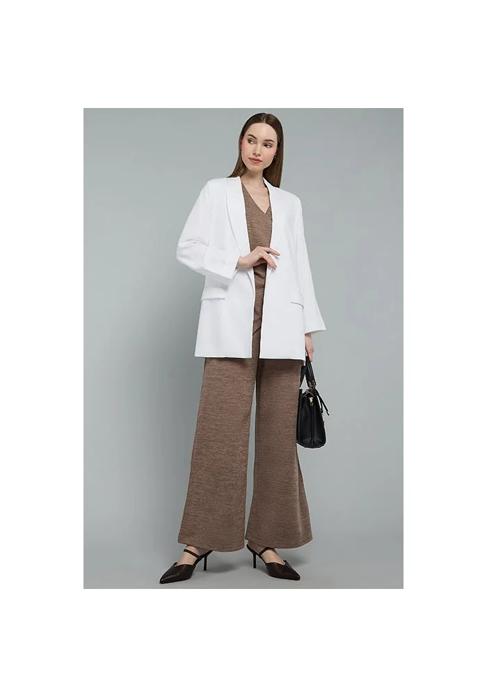 أر أند بي Solid Oversized Single-Breasted Blazer