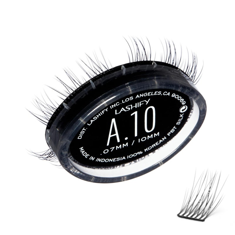 Lashify Amplify 10mm Gossamer DIY Eyelash Extensions Refill Black Easy False Eyelashes for a Natural Look