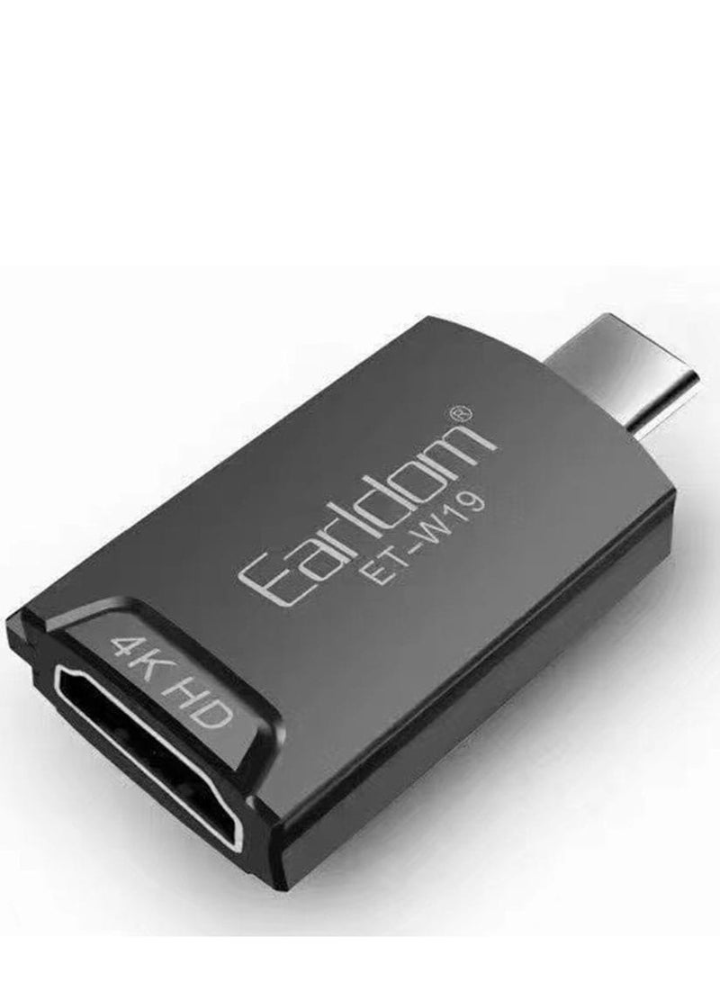 Earldom TYPE C TO HD HD 4K  ADAPTER SUPPORT ALL TYPE C DEVICES PC TABLETS AND MOBILE PHONES THUMB SIZE NO TAKE UP SPACE