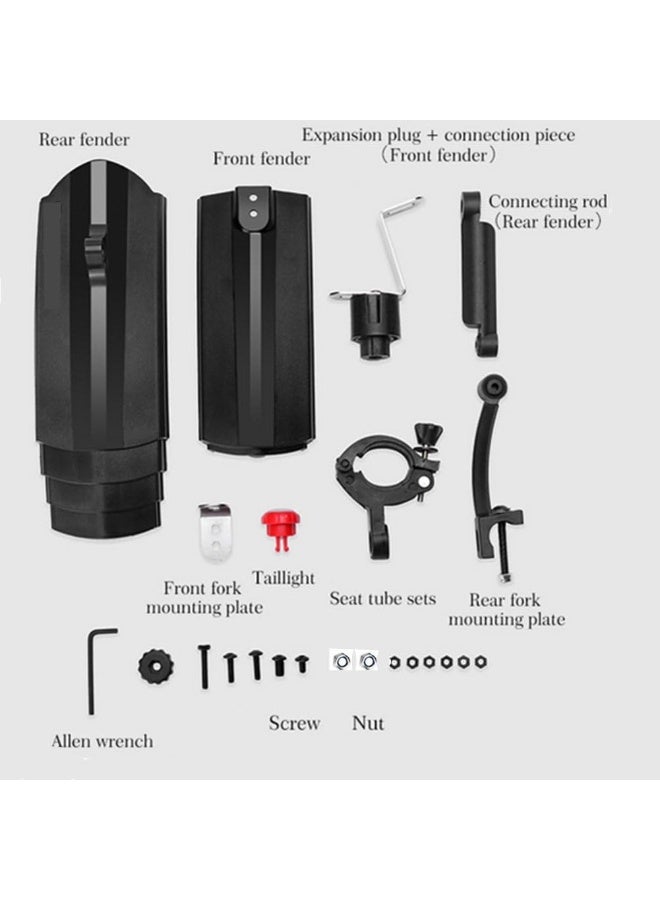 Vbestlife Vbestlife Retractable Bike Fenders Set Fender Front & Rear Mountain Road Bike Mudguard Tyre Mud Guard with LED Light  - Image 1
