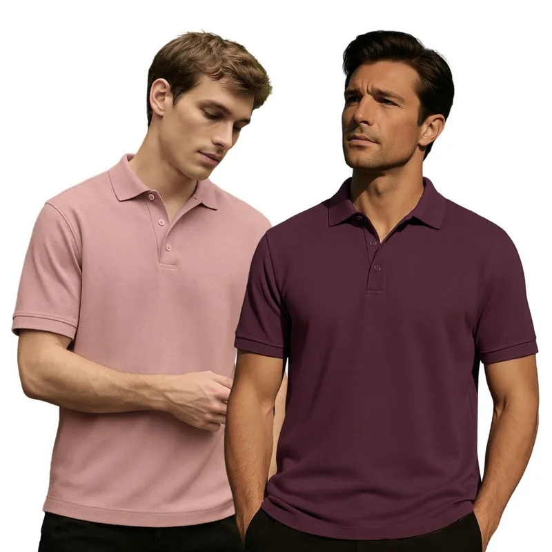 NOBERO Men's Cotton Solid Regular Fit Polo Shirt